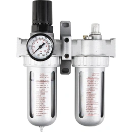 Фильтр влагоотделитель двойной AFRL802 1/4" с регулятором и лубрикатором Pegas pneumatic PGS-4701
