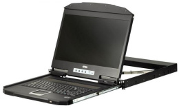 KVM консоль ATEN 1U Ultra Short Depth 18.5” Short Depth USB HDMI Single Rail LCD Console 1920 x 1080 CL3700NW-ATA-RG