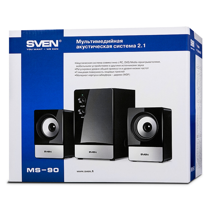 Колонки Sven MS-90, 2.1, черный [sv-012861]
