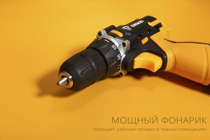 Дрель-шуруповерт Deko DKCD20FU-Li аккум. патрон:быстрозажимной кейс в комплекте 063-4103