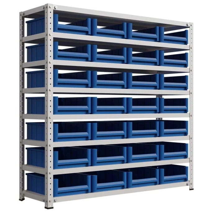 Стеллаж IRONMEBEL new optimus-box 1000x1000x300 мм, с пластиковыми ящиками M-С10SK3209new