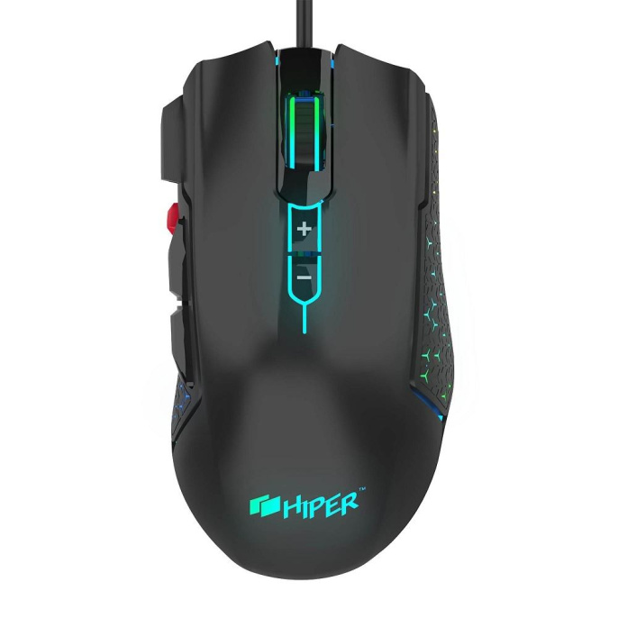 Мышь игровая HIPER DRAKKAR GMUS-3000 Black USB {4000 dpi, 8 кнопок, USB кабель 1.6м, черный}