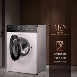 Стиральная машина WEISSGAUFF WM 45106 Steam, с фронтальной загрузкой, 6кг, 1000об/мин, с паром