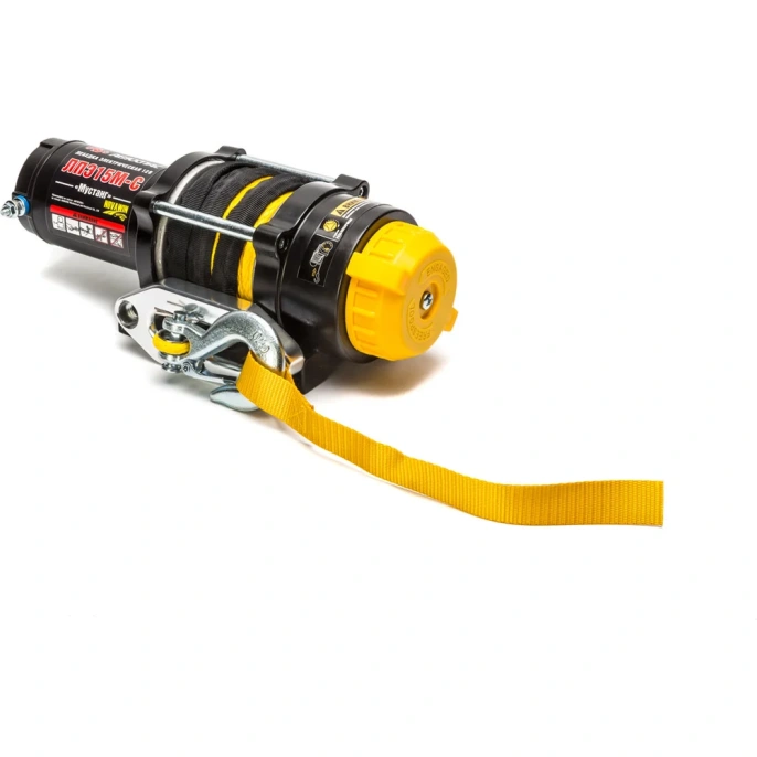 Электрическая лебедка с синтетическим тросом Автоспас ЛПЭ15М-С Мустанг W1401