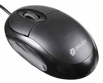 Мышь проводная Oklick 105S, оптическая, USB, 800dpi, черный [400941]