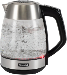 Чайник электрический Rondell RDE-1004, 1.7л, стекло/металл