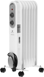 Масляный радиатор Royal Clima Piemonte ROR-P7-1500M, с терморегулятором, 1500Вт, 6 секций, 3 режима, белый