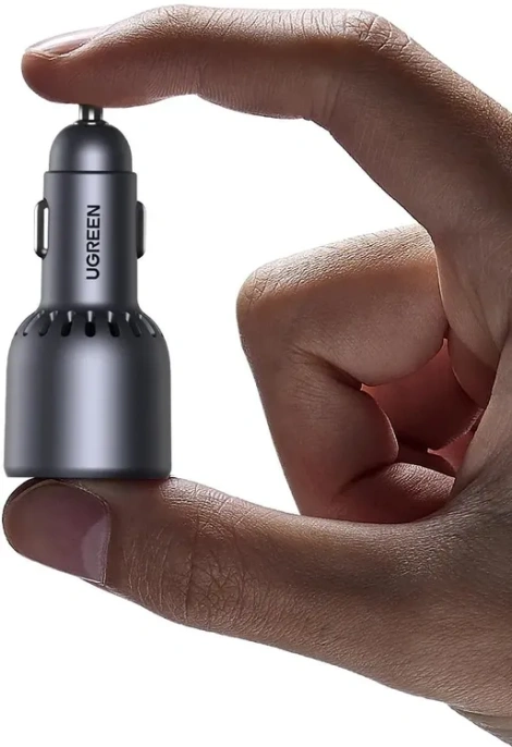 Автомобильное зарядное устройство UGREEN EC703 (35024) 75W 2*USB-C PD 3.0&USB-A w/o Cable Fast Car Charger. Цвет: серый