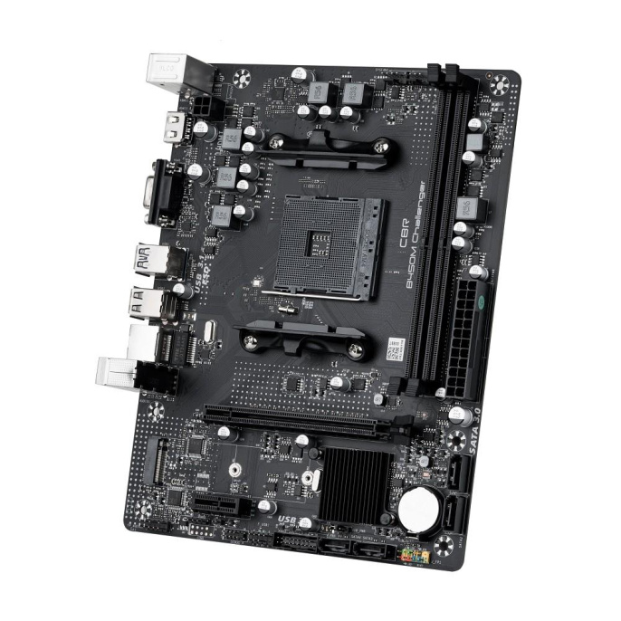 Материнская плата CBR B450M V1 {Socket AM4, 2*DDR4, mATX, VGA+HDMI, 1*PCIEx16/1*PCIEx1/1*M.2 NVME & SATA , 4*SATA3, 4*USB2+4*USB3, Glan} (MB-MSB450-65W-BLK)