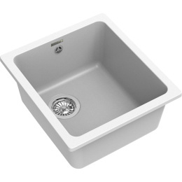 Кухонная мойка RIVELATO RIVELATO Мойка BERKANA 35 1-чаш 415*455, монтаж: универсальный, материал: кварц, цвет иней BK-35 brina