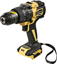 Дрель-шуруповерт Hanskonner HCD18165BL питание: аккумулятор, бесщеточный двигатель, диаметр патрона: 13 мм, 2200 об/мин, 165 Нм, тип батареи: Li-Ion литий-ионная , 18 В, 20 ступеней крутящего момента, режим сверления, режим сверления с ударом, частота у