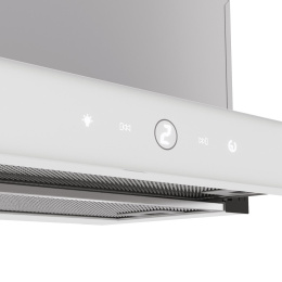 Вытяжка Franke Best TOUCH WH 50, 50см, 750 м3/ч, сенсорное управление, LED освещение, Угольный фильтр Ф-07 приобретается отдельно , цвет: нержавеющая сталь, лицевая планка: белое стекло 315.0702.969