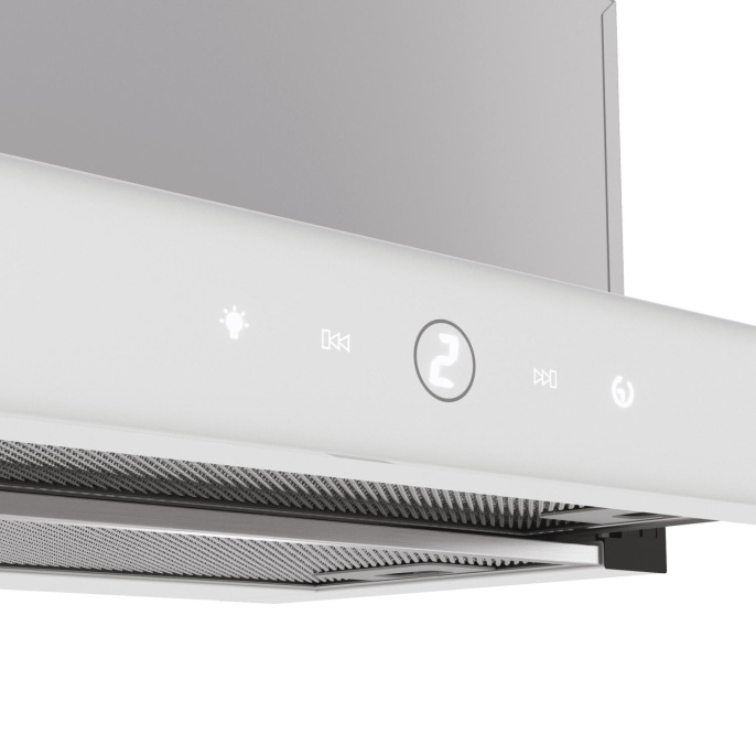 Вытяжка Franke Best TOUCH WH 50, 50см, 750 м3/ч, сенсорное управление, LED освещение, Угольный фильтр Ф-07 приобретается отдельно , цвет: нержавеющая сталь, лицевая планка: белое стекло 315.0702.969