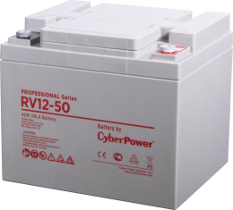 АКБ CyberPower AGM battery for UPS, RV 12-50 / 12 V 50 Ah, М6, 197х165х170mm., Height with terminals 170mm, 15,3kg., 10-year service life