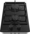 Газовая варочная панель MEFERI Glass Light MGH302,  2 конфорки,  закаленное стекло,  черный