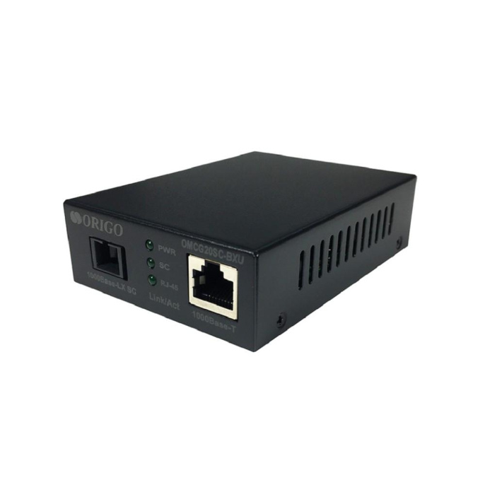 ORIGO OMCG20SC-BXU/A1A WDM медиаконвертер 1000Base-T / 1000Base-LX SC , Tx: 1310 нм, Rx: 1550 нм, одномод, до 20 км