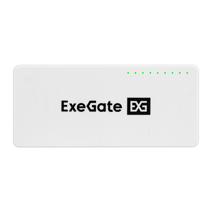 Коммутатор неуправляемый ExeGate EDES-1008C 8-портовый UTP 10/100Mbps, с функцией энергосбережения Green Ethernet Technology , настольный/настенный EX298686RUS