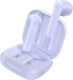 Беспроводные наушники Haylou GT6 Purple Bluetooth 5.2. Комфортный вкладыш. IPX4 водонепроницаемый. Драйвер 12 мм. Декодирование AAC HD. Низкая задержка для синхронизации аудио и видео. 20 часов автономной работы. Вес с кейсом: 42.6 г. Время зарядки: 2 ч.