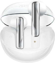 Беспроводные наушники QCY AilyBuds Clear White BH24QT32A чип: Jieli JL6973D8 Bluetooth 5.3 Solution, излучатель: 13mm инамический драйвер, расстояние связи: 10m, время воспроизведения музыки: 5ч, время