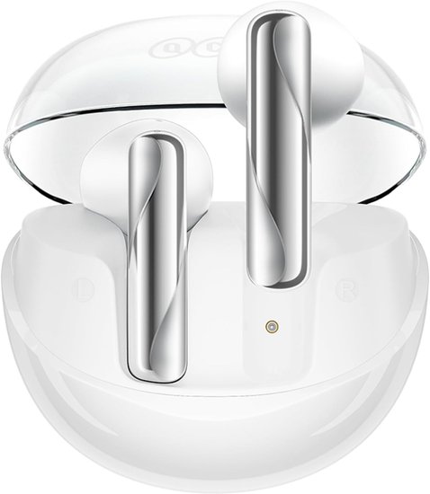 Беспроводные наушники QCY AilyBuds Clear White BH24QT32A чип: Jieli JL6973D8 Bluetooth 5.3 Solution, излучатель: 13mm инамический драйвер, расстояние связи: 10m, время воспроизведения музыки: 5ч, время