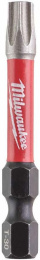 Бита Milwaukee Shockwave TX30 50мм 10шт 4932471574 для использования с ударными шуруповертами, закаленная лазером, геометрия Shock Zone, конструкционная сталь