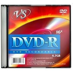 Диски VS DVD-R 4.7Gb, 16x, Slim Case 5шт. 620397 (VSDVDRSL501)