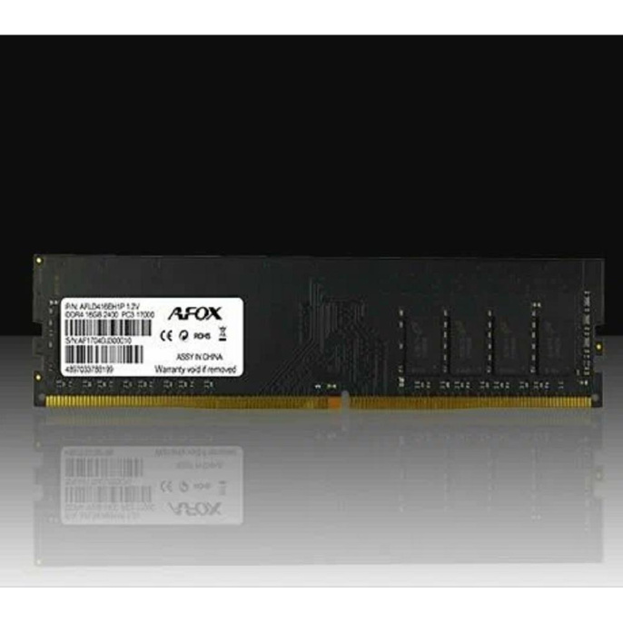 Модуль памяти AFOX DDR4 DIMM 8GB PC4-25600, 3200MHz, CL22, 1.2V, 288-Pin, Non-ECC, Un-Buffered AFLD48PH1P/AFLD48PH2P