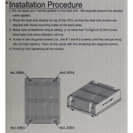 Радиатор для процессора Supermicro SNK-P0047PS 1U 2011 Narrow, радиатор без вентилятора, Cu+Al