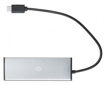 Хаб (разветвитель) Digma HUB-4U2.0-UC-DS, серебристый