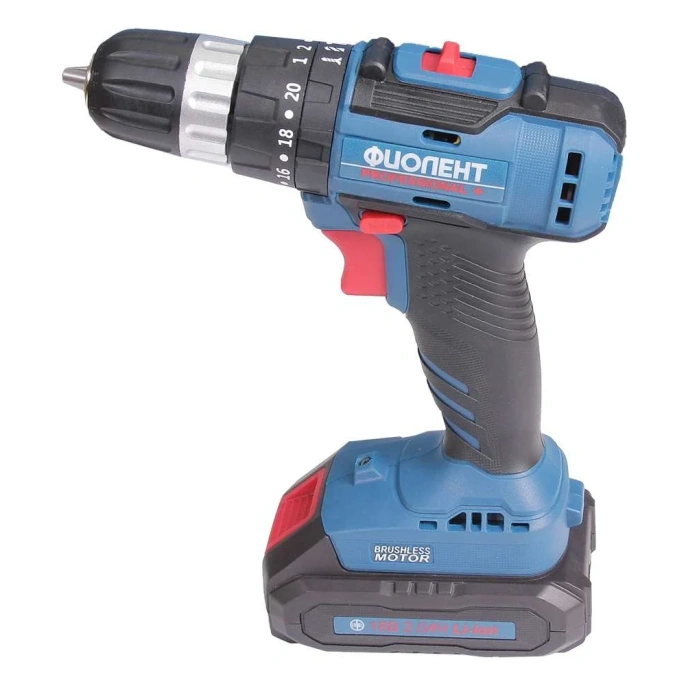 Бесщеточная аккумуляторная ударная дрель-шуруповерт Фиолент дшабу2-10-рэ-18 9400494
