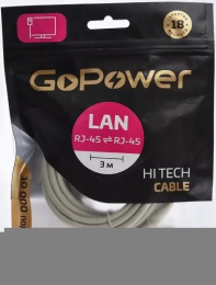 Кабель PATCH RJ-45 M /RJ-45 M 00-00027474 3.0M GOPOWER