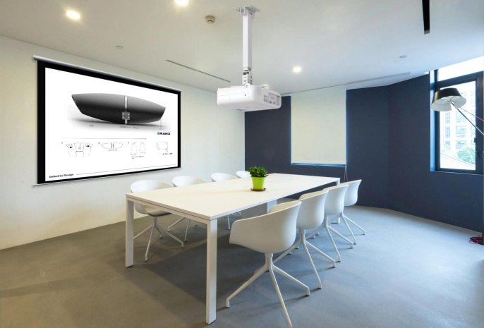 Кронштейн для проектора Cactus CS-VM-PRE01-WT, до 20кг, настенный и потолочный, поворот и наклон, белый