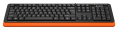 Клавиатура A4TECH Fstyler FKS10, проводная, USB, мембранная, черный/оранжевый [fks10 orange]