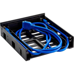 Салазки переходник ExeGate HD-2U3 для установки HDD 2.5/3.5" в отсек 5.25" с 2*USB3.0 пластиковые EX280445RUS
