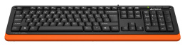 Клавиатура A4TECH Fstyler FKS10, проводная, USB, мембранная, черный/оранжевый [fks10 orange]
