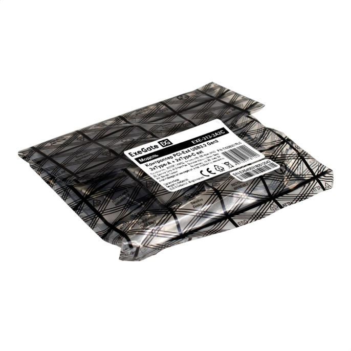 Контроллер ExeGate EXE-313-3A2C 10Gbps (PCI-E x4 v3.0, USB3.2 Gen2 3xType-A + 2xType-C ext., SuperSpeed+ скорость до 10 Гбит/с, ASMedia Chipset ASM3142) EX298301RUS