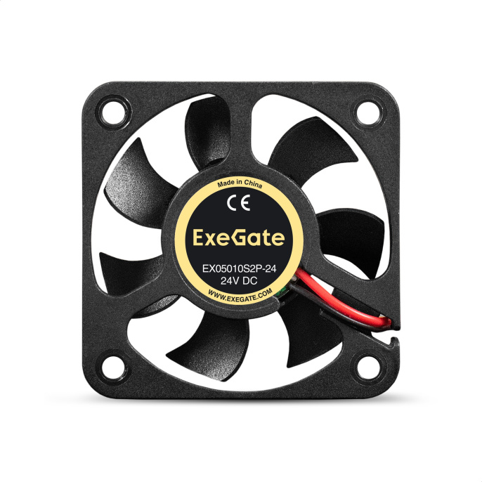 Вентилятор 24В DC ExeGate EX05010S2P-24 (50x50x10 мм, Sleeve bearing (подшипник скольжения), 2pin, 7000RPM, 29dBA) EX295202RUS