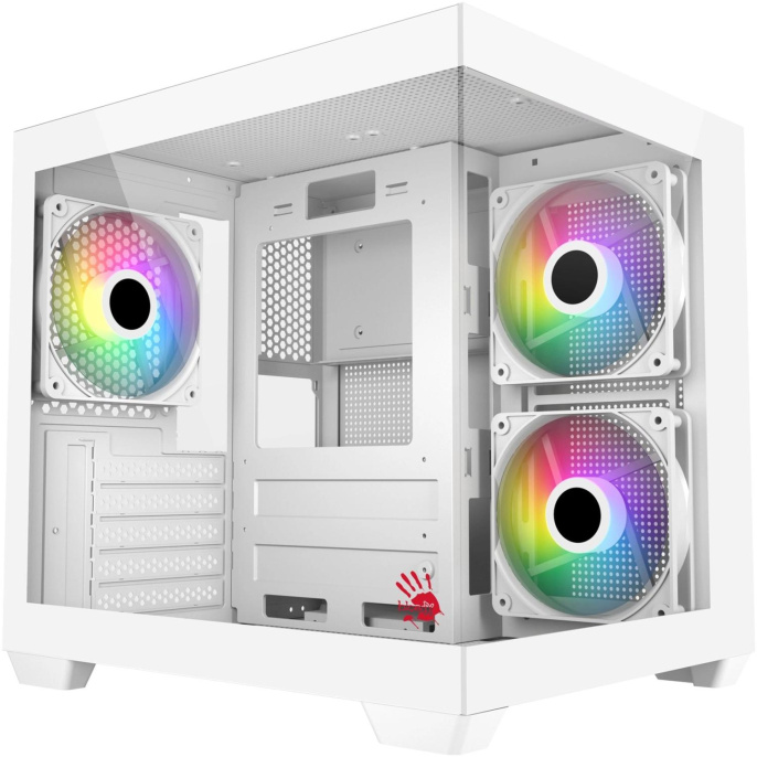 Корпус mATX BLOODY CC-121, Mini-Tower, без БП,  белый [cc-121-wh]