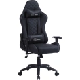 Игровое кресло CACTUS CS-CHR-030BL черный, экокожа, с подголовником, крестовина сталь 1660797