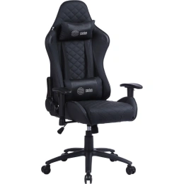 Игровое кресло CACTUS CS-CHR-030BL черный, экокожа, с подголовником, крестовина сталь 1660797