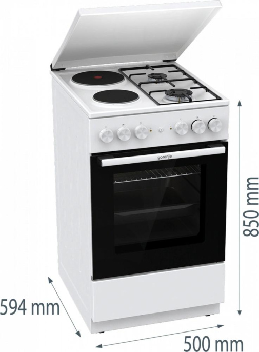 Плита Комбинированная Gorenje GK5A12WG белый металлическая крышка реш.сталь