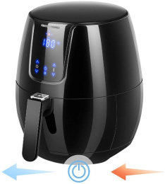 Аэрогриль Redmond AG1902 1500 Вт, металлический ТЭН нагревательный элемент, сенсорное управление, объем колбы: 3.1 л, таймер, регулировка температуры, цвет: черный