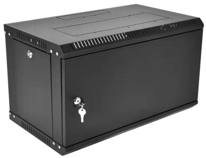 Шкаф коммутационный ЦМО ШРН-Эконом ШРН-Э-6.350.1-9005 настенный,  стальная передняя дверь,  6U,  600x345x350 мм