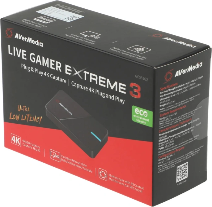 Карта видеозахвата AVerMedia Live Gamer Extreme 3 GC551G2,  внешний