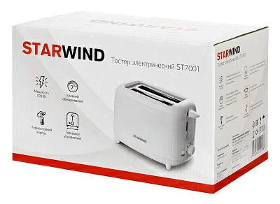 Тостер Starwind ST7001 700Вт белый