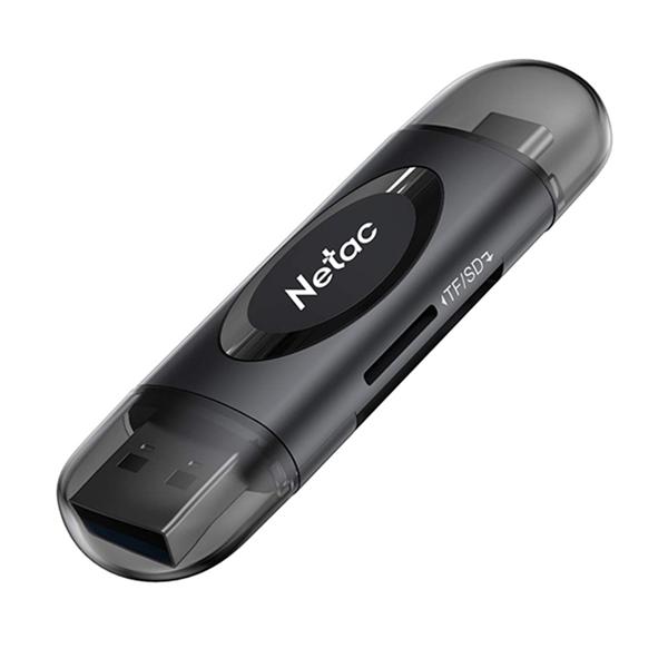 Картридер Netac WK14 WK14BKCN USB3.2 SD, SDHC, SDXC, microSD, microSDHC, microSDXC, USB Type-A/USB Type-С, Черный