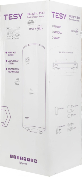 Водонагреватель Tesy Bilight GCV9S 1504420 B11 TSRCP 2кВт 150л через теплообменник настенный/белый