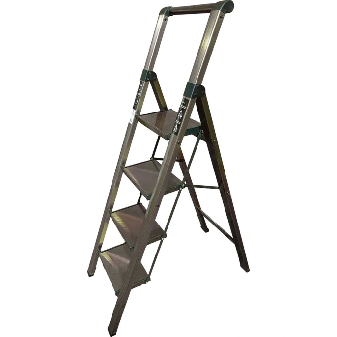 Стремянка алюминиевая SevenBerg Calipso 4 широкие ступени цвет дерево Calipso-4 wood