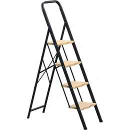 Стальная стремянка Алюмет с широкими пластиковыми ступенями 4 ступени. Серия MK804P