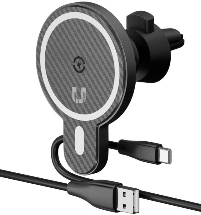 NONAME Держатель Uzay магнитный беспров.з/у. черный для смартфонов UZ-MA-20-BK